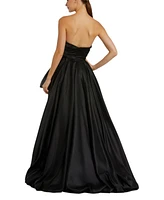 Mac Duggal Women's Strapless Ruched High Low Gown