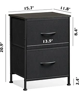 Wlive Nightstand Set of 2 Drawer Dresser for Bedroom Small with Drawers Bedside Furniture Night Stand End Table College Dorm