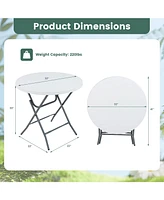 Gouun 32 Inch Round Folding Table with Thick Tabletop for Picnic