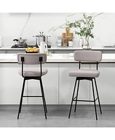 Gouun 25 Inch Counter Height Upholstered Swivel Bar Stool Set of 2