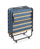 Gouun Portable Folding Bed with Memory Foam Mattress and Sturdy Metal Frame Made in Italy