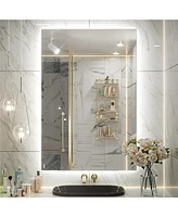 keonjinn Led Backlit Frameless Lighted Bathroom Wall Mirror Vanity Mirror Brightness Adjust