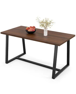 Gouun Large Dining Table with Heavy-duty Metal Frame and Anti-slip Foot Pads