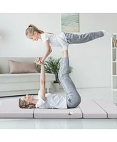 Gouun 4 Inch Folding Sofa Bed Foam Mattress with Handles-Twin Xl
