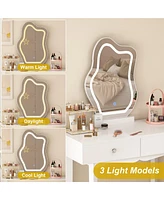 gaomon Makeup Vanity, Vanity Desk with Cloud Shaped Mirror and Touch Switch