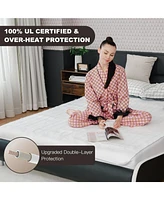 Gouun Safe Electric Heated Mattress Pad with 4 Size 8 Temperature 10-Hour Timer-Full Size