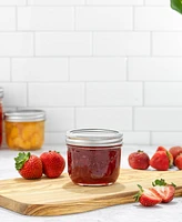 JoyJolt Wide Set of 6 Mason Jars with Airtight Lids