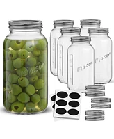 JoyJolt Regular Set of 6 Mason Jars with Airtight Lids