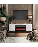 Boyel Living 36 inches Electric Fireplace Tv Stand Media Consoles