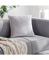 Ihi Home Meraki Cotton Velvet Border Pillow, 20"x 20"