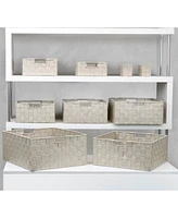 Sorbus Piece Stackable Woven Basket Organizer Set with Built-In Carry Handles