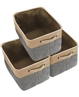 Sorbus Fabric Cubby Organizer - Large Sturdy Foldable Storage Bins with Handles - Lightweight and durable (3 Pack| Gray)