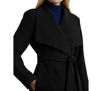 Lauren Ralph Women's Crepe Belted Wrap Coat