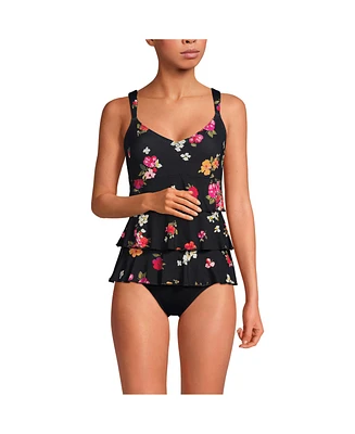 Lands' End Women's Smoothing Control Ruffle Fauxkini One Piece Swimsuit