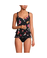 Lands' End Women's Smoothing Control Ruffle Fauxkini One Piece Swimsuit