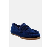 Rag & Co Bastian Fur Detail Velvet Loafers
