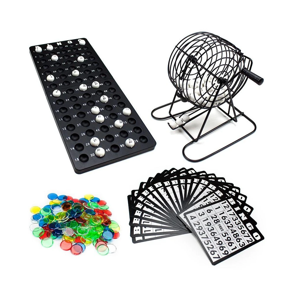 Slickblue Complete Bingo Game Set for Family Fun – Includes Cage, Balls, Cards, and Markers