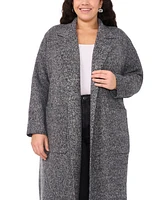 Vince Camuto Plus Notch-Collar Belted Cardigan, Exclusively at Macy's