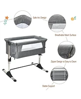 Gouun Boys Travel Portable Bed Side Sleeper Bassinet Crib with Carrying Bag