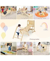 Gouun 7-in-1 Toddler Climbing Toy Connected Table and Chair Set for Boys and Girls Aged 3-14 Years Old