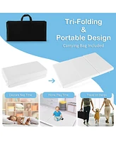 Gouun Portable Tri-fold Pack and Play Mattress Pad with Gel-Infused Memory Foam