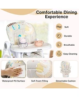 Gouun Kids High Chair Folding Feeding Chair with Multiple Recline and Height Positions