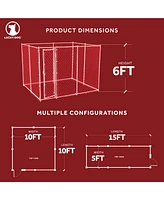 Lucky Dog Adjustable 10' x 10' x 6' Heavy Duty Chain Link Dog Kennel Enclosure