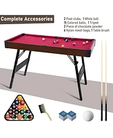 Inolait 48" Folding Pool Table, Portable Billiard Game Tables for Kids and Adults