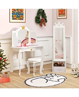 Gouun Free-Standing Full Length Kids Jewelry Armoire Cabinet with Storage Capacity