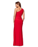 Xscape Petite One-Shoulder Draped-Detail Gown