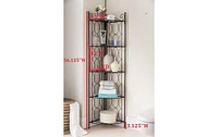 Kings Brand Furniture Brushed Copper Metal 5 Tier Shelf Corner Rack Unit