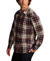 Lucky Brand Men's Indigo Plaid Western Long Sleeve Shirt