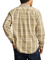 Lucky Brand Men's Plaid One Pocket Poplin Long Sleeve Shirt