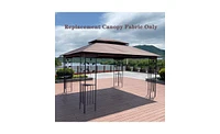 Slickblue Patio Double Roof Gazebo Replacement Canopy Top Fabric for Outdoor Use