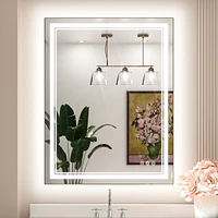 keonjinn 28x36 Led Bathroom Mirror with Frontlit and Backlit