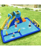 Gymax Inflatable Water Slide Bounce House Climbing Wall without Blower