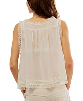 Free People Women's Evermore Lace-Trim Tank Top