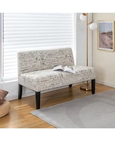 Gouun Living Room Wooden Leg Armless Loveseat Sofa