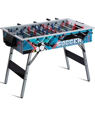 Sugift 48in Game Room Size Folding Foosball Table, Foldable Space Saving Table Soccer Game with 2 Balls for Home