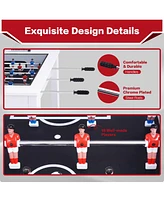 Sugift 42" Foosball Coffee Table w/Tempered Glass Top, Soccer Game Table for Adults & Kids, Modern Arcade Game Table