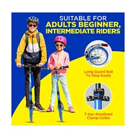 SereneLife Lightweight Foldable Kick Scooter for Adults, Adjustable Height (Blue)