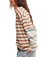 Free People Women's Nina Striped Long-Sleeve T-Shirt