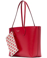 kate spade new york Bleecker Pixelated Hearts Pop Print Crossgrain Leather Medium Tote with Removable Pouch