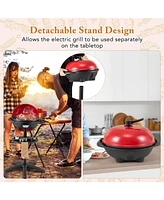 Costway Electric Bbq Grill 1350W Non-stick 4 Temperature Setting Outdoor Garden Camping