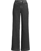 Lands' End Women's Recycled Denim High Rise Wide Leg Jeans