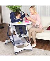 Gouun A-Shaped High Chair with 4 Lockable Wheels