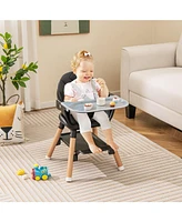 Gouun 6-in-1 Convertible Baby High Chair with Safety Harness and Removable Tray