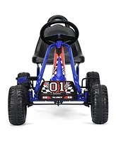 Skonyon 4 Wheel Pedal Powered Ride On Car with Adjustable Seat