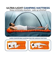 SereneLife Ultralight Sleeping Pad with Carrying Bag, Compact & Lightweight, Orange