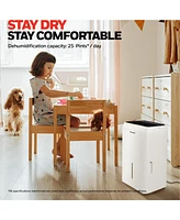 Honeywell 2024 New! 25-Pint Energy Star Dehumidifier for 1,500 Sq Ft – Laundry Mode, Auto-Comfort Mode & Thermal Overload Protection, TPFIT25WK